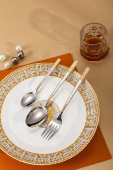 Fork & Spoon Set Gold Silver Spoons Forks -  E