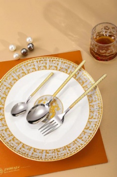 Fork & Spoon Set Gold Silver Spoons Forks - H