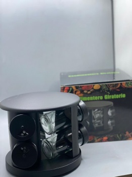 Kitchen 360 Turntable Rotating Spice Rack 6 Jars Revolving Spice Rack Organizer for Cabinet Seasoning Organizer Stainless Steel