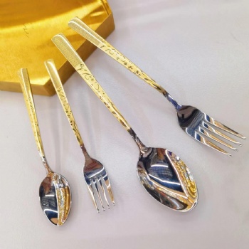 Fork & Spoon Set Gold Silver Spoons Forks - I