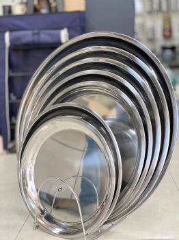 Stainless Steel  Restaurant Food Plate Kitchen Round Dish Dinner Plates Dish Food Plate