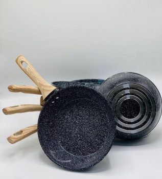 Non-Stick Carbon Steel Frying Pan and Pot Nonstick Marble Coating Fry Pan Induction Cookware Skillets Flat Pan