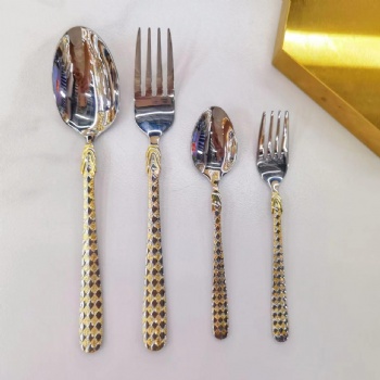 Fork & Spoon Set Gold Silver Spoons Forks -  P