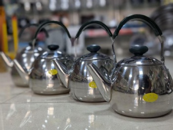 Stove Kettle Stainless Steel Custom Polished Stainless Steel Kitchen Metal Teapot Sustainable Stock Coffee Pot Teapot