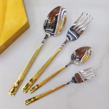 Fork & Spoon Set Gold Silver Spoons Forks - R