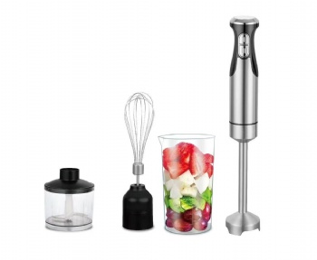 Electric Handheld Immersion Blender Stainless Steel Blade 7-in-1 Attachments Push Button Controls