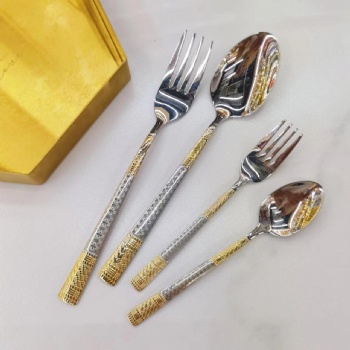 Fork & Spoon Set Gold Silver Spoons Forks -  S