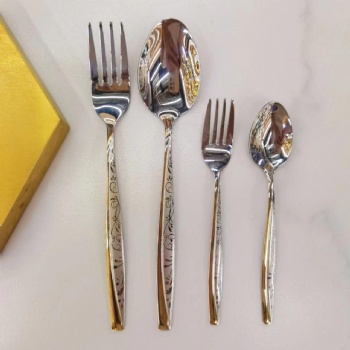 Fork & Spoon Set Gold Silver Spoons Forks -  T