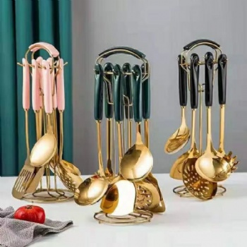 Stainless Steel 24 Piece Set Rack Ceramic Handle Knife Fork Spoon Gift Box Set Western Food Nordic Style Cutlery Set