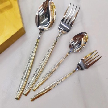 Fork & Spoon Set Gold Silver Spoons Forks -  U