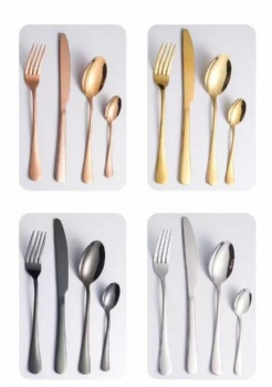 Stainless Steel Golden Silver Black Silverware Wedding Restaurant Flatware Set Luxury Gold Cutlery Set