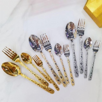 Fork & Spoon Set Gold Silver Spoons Forks -  V