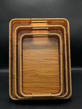 Wicker Willow Seagrass Water Hyacinth Bread Baskets Woven Storage Plastic Rattan Bread Tray Basket