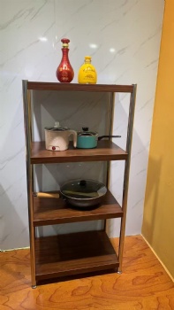 Office Furniture Newspaper Magazine Rack Wooden Top Metal Base Sofa Coffee Side End Table Floor Standing