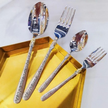 Fork & Spoon Set Gold Silver Spoons Forks - X