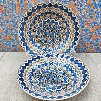 Bohemian Style Ceramic Plate Creativity High Color European Pattern Western Food Plate Sett
