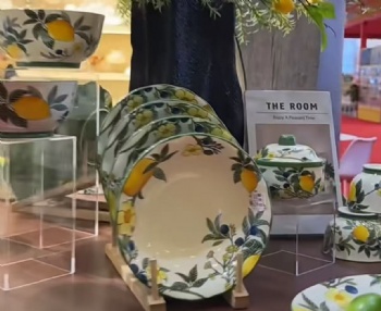 Ceramic Plates Wholesale Full Decal Lemon Design Dinner Plate Dishes