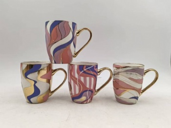 Personalized Creative Abstract Glazed Pattern Design Ceramic Cup Factory Direct Supplier Food Grade Ceramic Mugs