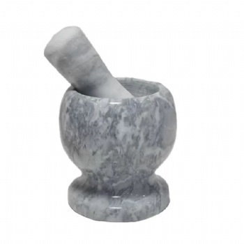 Natural Marble Mortar & Pestle Set Kitchen Tools Herb Spic Grinder
