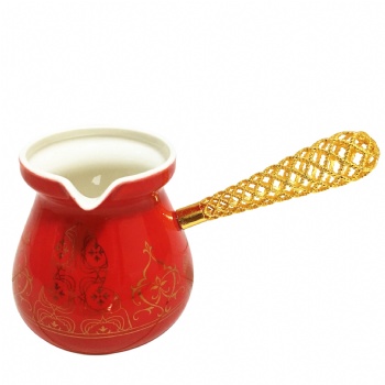 Turkish Coffee Pot Coffee Warmer Ceramic Porcelain Coffee Pot - C