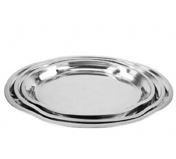 Stainless Steel Restaurant Home Oval Plate Deep Oval Plate Deep Egg Shape Plate Egg Tray