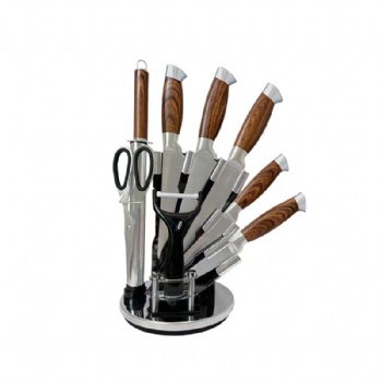 8PCS Professional Chef Knife Set Stainless Steel Kitchen Cooking Knives Set With Storage Shelf