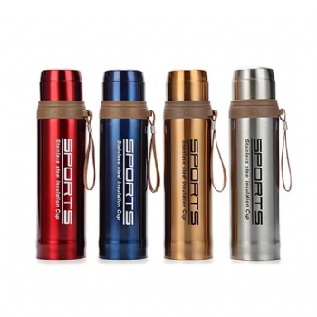 Large Capacity Thermal Insulation Cup Armored Bullet Head 304 Stainless Steel Water Thermos With Lifting Rope