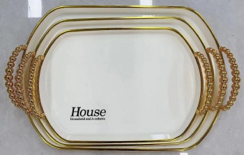 3 PCS Set Phnom Penh Dinner Decoration Board for Wedding Party  Fruit Tea Set Tray