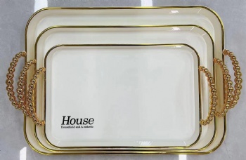 3 PCS Set Phnom Penh Dinner Decoration Board for Wedding Party  Fruit Tea Set Tray Square Tray