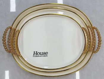 3 PCS Set Phnom Penh Dinner Decoration Board for Wedding Party  Fruit Tea Set Tray Round Tray