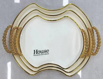 3 PCS Set Phnom Penh Dinner Decoration Board for Wedding Party  Fruit Tea Set Tray Serving Plates Set